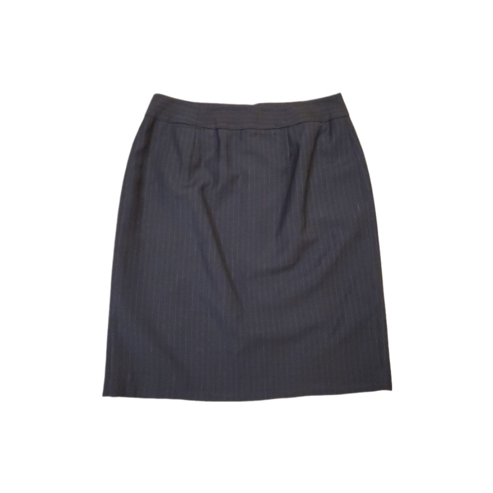 Calvin Klein Women's Charcoal Grey Pinstripe Knee Length Pencil Skirt 6